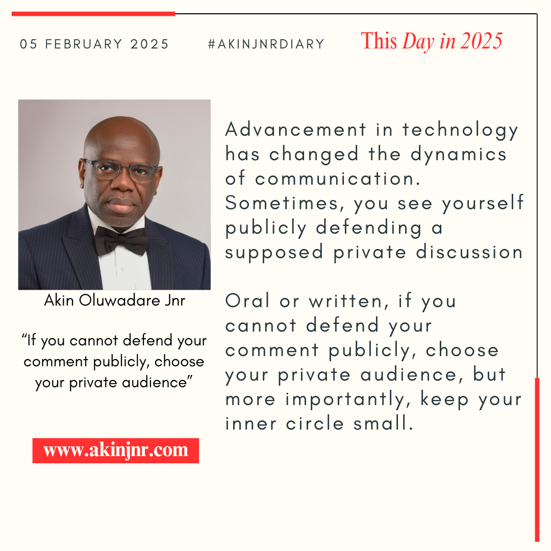 Read more about the article #akinjnrdiary05022025